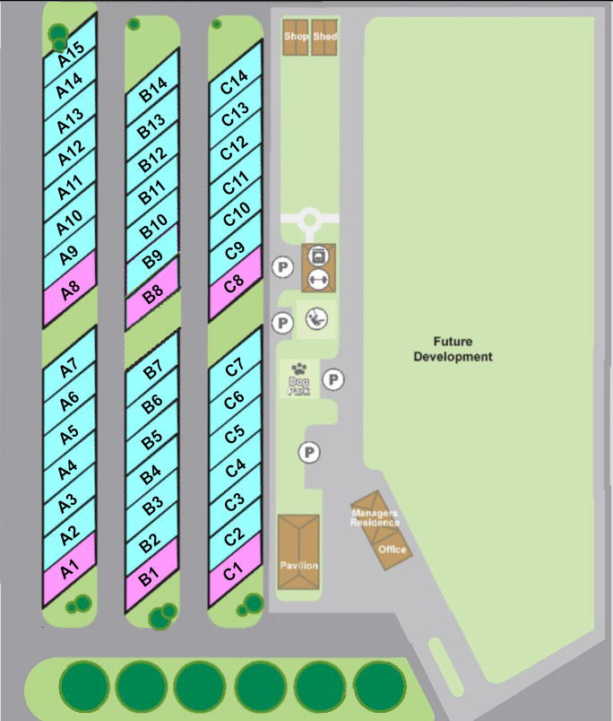 The Lazy Turtle RV Park site map
